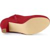 imageAllegra K Womens Low Platform Side Zip Buckle Chunky High Heel Ankle BootiesRed