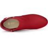 imageAllegra K Womens Low Platform Side Zip Buckle Chunky High Heel Ankle BootiesRed