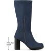 imageAllegra K Womens Mid Calf Block Heel BootsNavy Blue