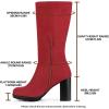 imageAllegra K Womens Mid Calf Block Heel BootsRed