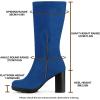 imageAllegra K Womens Mid Calf Block Heel BootsRoyal Blue