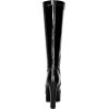 imageAllegra K Womens Patent Leather Platform Gogo Boots Chunky Heel Knee High BootsBlack