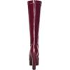imageAllegra K Womens Patent Leather Platform Gogo Boots Chunky Heel Knee High BootsBurgundy