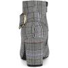 imageAllegra K Womens Plaid Pointed Toe Chunky Heels Ankle BootsBlack White