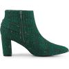 imageAllegra K Womens Plaid Pointed Toe Chunky Heels Ankle BootsGreen