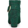 imageAllegra K Womens Plaid Pointed Toe Chunky Heels Ankle BootsGreen