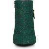 imageAllegra K Womens Plaid Pointed Toe Chunky Heels Ankle BootsGreen