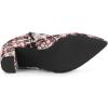 imageAllegra K Womens Plaid Pointed Toe Chunky Heels Ankle BootsRed Black