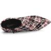 imageAllegra K Womens Plaid Pointed Toe Chunky Heels Ankle BootsRed Black