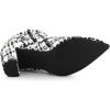 imageAllegra K Womens Plaid Pointed Toe Chunky Heels Ankle BootsWhite Black