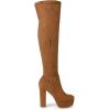 imageAllegra K Womens Platform Block Heel Over Knee High BootsBrown