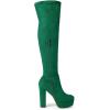 imageAllegra K Womens Platform Block Heel Over Knee High BootsGreen