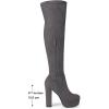 imageAllegra K Womens Platform Block Heel Over Knee High BootsGrey