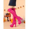imageAllegra K Womens Platform Block Heel Over Knee High BootsHot Pink