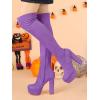 imageAllegra K Womens Platform Block Heel Over Knee High BootsPurple