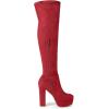 imageAllegra K Womens Platform Block Heel Over Knee High BootsRed