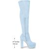 imageAllegra K Womens Platform Block Heel Over Knee High BootsSky Blue