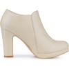 imageAllegra K Womens Platform Round Toe Chunky Heelss Ankle BootiesBeige