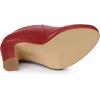 imageAllegra K Womens Platform Round Toe Chunky Heelss Ankle BootiesRed