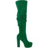 imageAllegra K Womens Platform Round Toe Zipper Slouch Heel Over the Knee Thigh High BootsGreen
