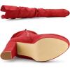 imageAllegra K Womens Platform Round Toe Zipper Slouch Heel Over the Knee Thigh High BootsRed