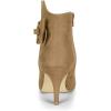 imageAllegra K Womens Point Toe Bow Stiletto Heel Ankle BootsKhaki