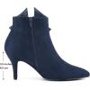 imageAllegra K Womens Point Toe Bow Stiletto Heel Ankle BootsNavy Blue