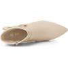 imageAllegra K Womens Pointed Toe Block Heel Zipper Ankle BootsBeige