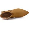 imageAllegra K Womens Pointed Toe Block Heel Zipper Ankle BootsBrown