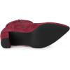 imageAllegra K Womens Pointed Toe Block Heel Zipper Ankle BootsBurgundy