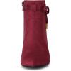 imageAllegra K Womens Pointed Toe Block Heel Zipper Ankle BootsBurgundy
