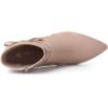 imageAllegra K Womens Pointed Toe Block Heel Zipper Ankle BootsDust Pink
