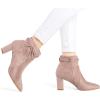 imageAllegra K Womens Pointed Toe Block Heel Zipper Ankle BootsDust Pink