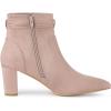 imageAllegra K Womens Pointed Toe Block Heel Zipper Ankle BootsDust Pink