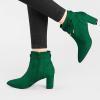 imageAllegra K Womens Pointed Toe Block Heel Zipper Ankle BootsEmerald Green