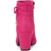 imageAllegra K Womens Pointed Toe Block Heel Zipper Ankle BootsHot Pink