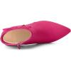 imageAllegra K Womens Pointed Toe Block Heel Zipper Ankle BootsHot Pink