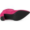 imageAllegra K Womens Pointed Toe Block Heel Zipper Ankle BootsHot Pink