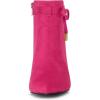 imageAllegra K Womens Pointed Toe Block Heel Zipper Ankle BootsHot Pink