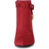 imageAllegra K Womens Pointed Toe Block Heel Zipper Ankle BootsRed