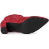 imageAllegra K Womens Pointed Toe Block Heel Zipper Ankle BootsRed