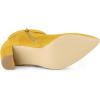 imageAllegra K Womens Pointed Toe Block Heel Zipper Ankle BootsYellow