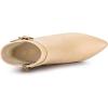 imageAllegra K Womens Pointed Toe Buckle Decor Heel Ankle BootiesBeige
