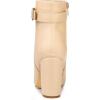 imageAllegra K Womens Pointed Toe Buckle Decor Heel Ankle BootiesBeige