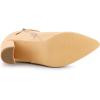 imageAllegra K Womens Pointed Toe Buckle Decor Heel Ankle BootiesBeige