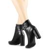 imageAllegra K Womens Pointed Toe Buckle Decor Heel Ankle BootiesBlack