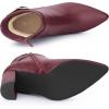 imageAllegra K Womens Pointed Toe Buckle Decor Heel Ankle BootiesBurgundy