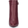 imageAllegra K Womens Pointed Toe Buckle Decor Heel Ankle BootiesBurgundy