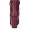 imageAllegra K Womens Pointed Toe Buckle Decor Heel Ankle BootiesBurgundy