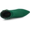 imageAllegra K Womens Pointed Toe Buckle Decor Heel Ankle BootiesEmerald Green